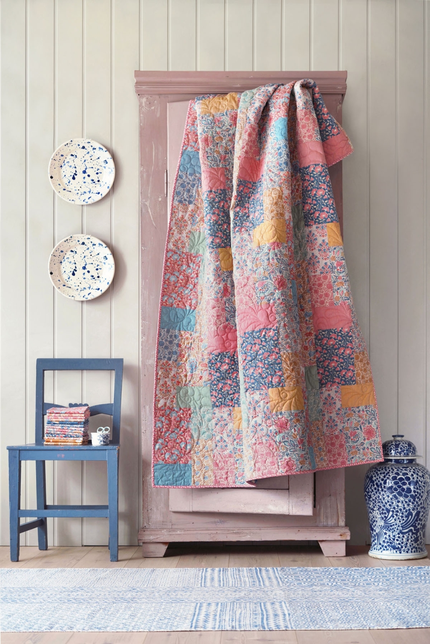 Tilda Patchwork Stoff Baumwolle - Windy Days Stormy Petrol